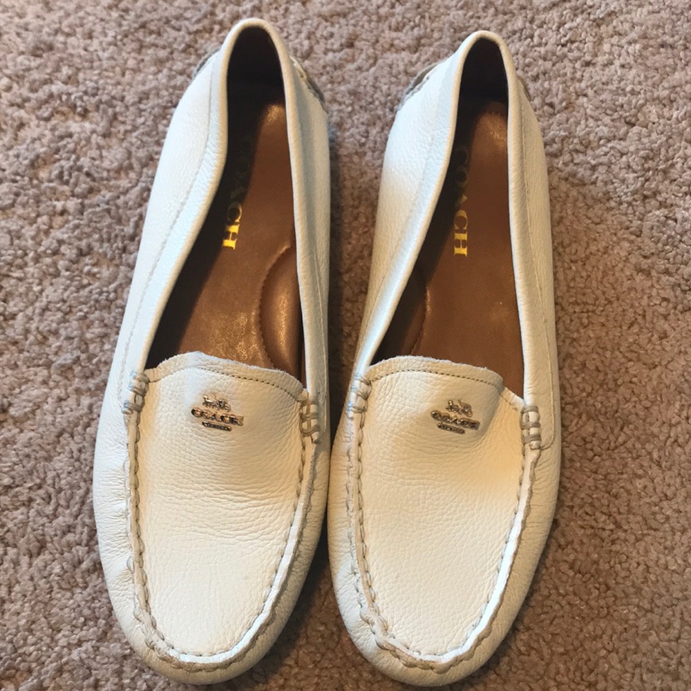 White coach loafers